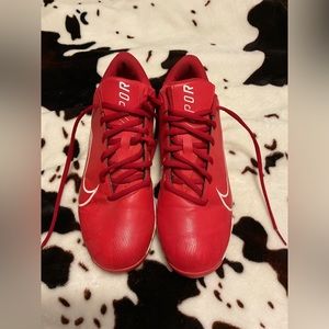 NIKE BOY'S VAPOR ULTRAFLY 3 KEYSTONE LOW TOP BASEBALL CLEATS RED WHITE SIZE 7Y
